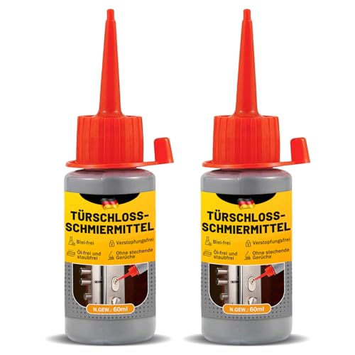 Graphit Spray Graphitpulver für Schlösser Graphite Powder Graphitpulver von Türschlössern Graphit zum Schmieren von Türschlössern Fensterscharnieren Tür und Fensterschienen usw 2 * 60 ML