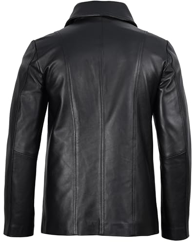 Image of fjackets Mens Leather Blazer Jacket - Real Lambskin Leather Sport Coat, 2-Button, Fully Lined, Business to Weekend