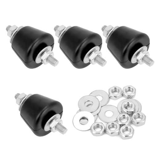 QWORK® 4 Piezas Amortiguador de Vibraciones de Aire Acondicionado Cojinetes de Goma, Goma Amortiguador de Goma M8 del Amortiguador de Vibraciones del Aire Acondicionado