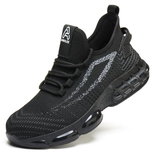 Image of Breathable Steel Toe Sneakers for Women Lightweight Puncture Proof Work Shoes Non Slip Safety Tennis Shoes Comfortable for Construction Industrial Warehouse