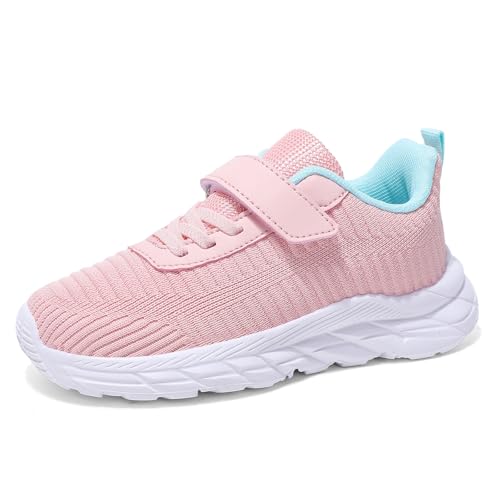 ZCIBN Mädchen Sportschuhe Turnschuhe Kinder Hallenschuhe Atmungsaktiv Sneaker Leicht Schuhe Laufschuhe Kinderschuhe Rosa Blau 39EU
