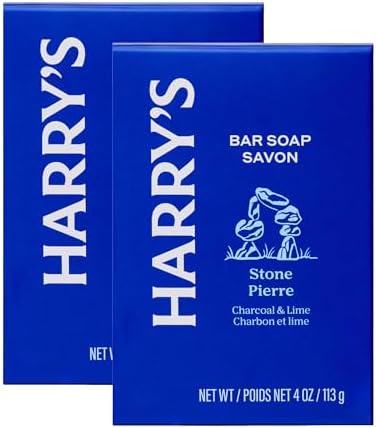 Harry's Bar Soap for Men - Stone Scent - 4 oz Body Soap Bars (2 Pack)