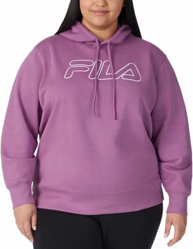 Fila Womens Midweight Fleece Pullover Logo Hoodie (US, Alpha, Small,  Regular, Regular, Mulberry) at Amazon Women's Clothing store