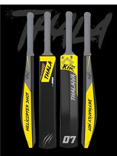 Jaspo Thala Cricket bat Hard Plastic Tennis Cricket Full Size Bat (35” X 4.5” inch) for All Age Groups (THALA) 2 41W0w5wV6IL