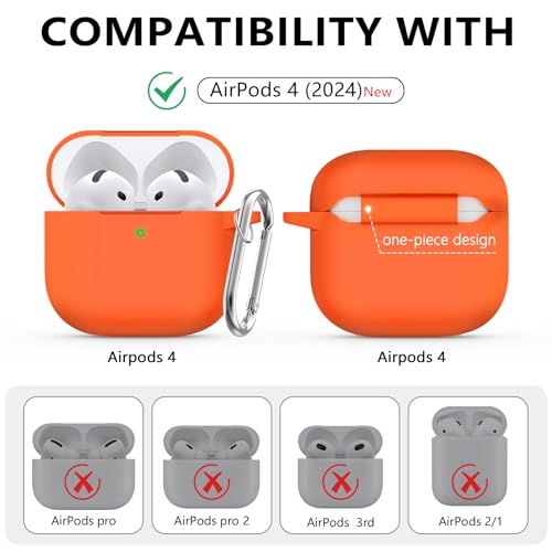Image of Ljusmicker for AirPods 4 Case 2024 with Cleaner Kit,Orange