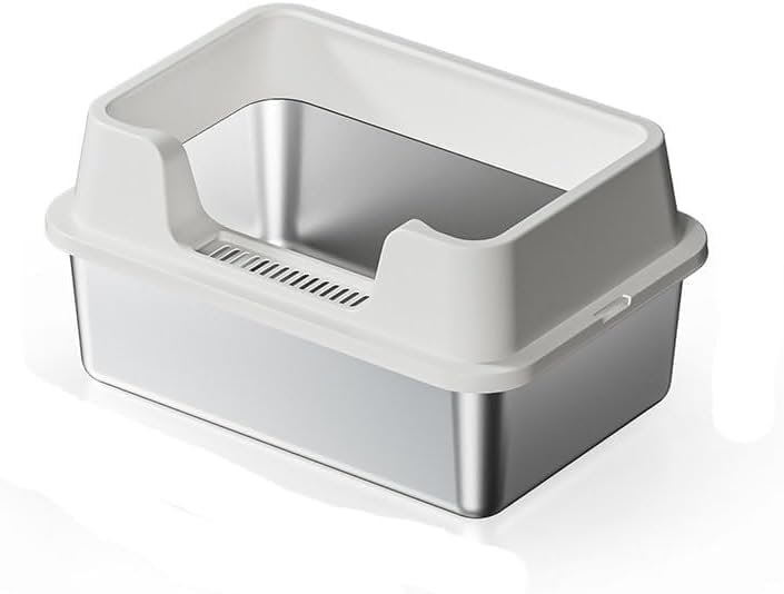 Stainless Steel Cat Litter Box Extra Large - High Sided, Non-Stick, Odor Resistant Metal Litter Pan for Multiple Cats, Big Cats & Rabbits; Anti-Urine Leakage, Easy to Clean, Non-Slip Base - image 7