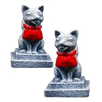 S.fields.inc お稲荷様 お稲荷さん 一対 置物 オブジェ 神社 大鳥居 神棚 水槽 樹...