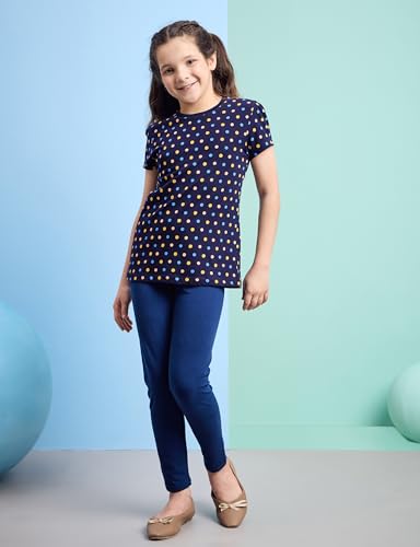 Image of Amazon Brand - Symbol Girl's Cotton Jersey Stretchable Leggings | Ankle Length | Aged 2-14 Years