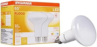 SYLVANIA LED Flood BR30 Light Bulb, 65W Equivalent Efficient 9W, 10 Year, 650 Lumens, Dimmable, 2700K, Soft White - 2 pack (73954)
