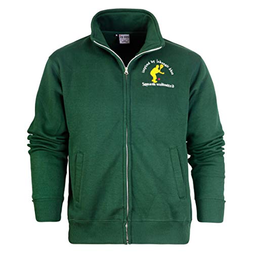 Bamu - Sudadera con capucha y cordón para hombre, diseño de Londres y bandera de Londres, con cierre completo Squash Zipp - Chaqueta con cremallera, color verde M