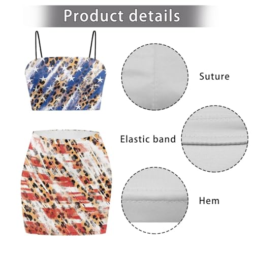 Image of 2025 Sexy Spaghetti Strap Crop Tops and Bodycon Skirt Casual 2 Piece Set S-4XL