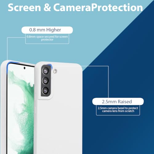 Image of LIRAMARK Liquid Silicone Soft Back Cover Case for Samsung Galaxy S21 Plus (White)