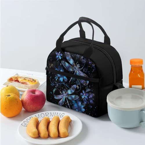 Dragonfly Backpack for School Teens Girls 12-14 Lightweight Floral Bookbag for Girls Set of 3 Versatile Kids Lunch Box Boys Insulated Lunch Cooler Bag4