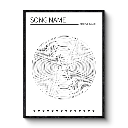 VIYYIEA Abstract Framed Canvas Print Wall Art Black and White Records Music Wall Decor Minimalist Art Room Décor Modern Chic Wall Pictures Aesthetic for Living Room Bedroom Bathroom 12x16 inch