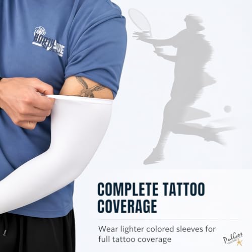 Image of PulGos UV Protection Arm Sleeves with Thumb Holes, Nylon Sun Protection Hand Cover for Running and Cycling, Unisex