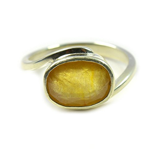 Saphir jaune bague argent 925 sterling 5 carats le cadeau idéal pour marquer un anniversaire unique