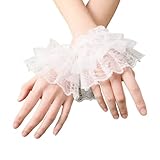 Lace Lolita Gloves Lolita White Lace Hand Sleeve Wrist Cuff for Women Girls Halloween Cosplay Masquerade Tea Party Sweet Hand Accessories 1 Pair