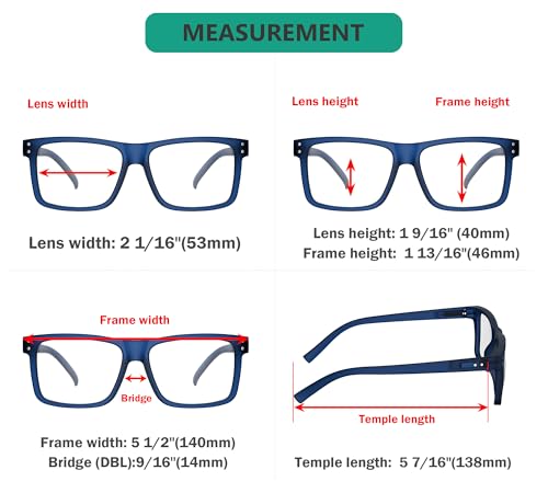 Image of Eyekepper 0.25 Reading Glasses Men, Oversized Readers for Women,5 Pack Blue | Stylish Mens Womens Cheaters,Large Fashion Reader Eyeglasses,All-Day Comfort Spring Hinges,Scratch Resistant for Work /Crafts