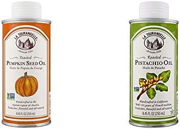 La Tourangelle Toasted Pumpkin Seed Oil 8.45 Fl. Oz, All-Natural, Artisanal, Great for Salads, Fruit, Greens or Bread & Roasted Pistachio, 8.45 Fluid Ounce