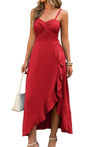Image of ECOWISH Womens Summer Strapless Smocked A Line Maxi Dress | Off Shoulder Hollow Out Tiered Long Dresses Beach Party Vacation Wear