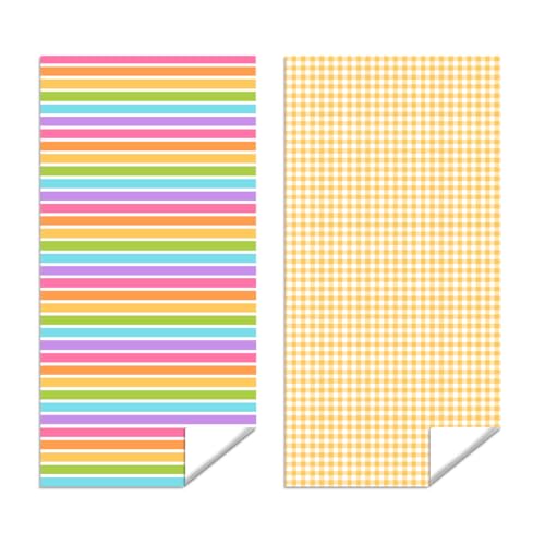 zcyxuuw 2 Pcs Microfiber Beach Towel Sand Free Quick Dry Oversized Gingham Checkered Yellow and White Retro Travel Pool Towels Lightweight for Adults Swimming Sports Gym Yoga 71 x 32 Inches