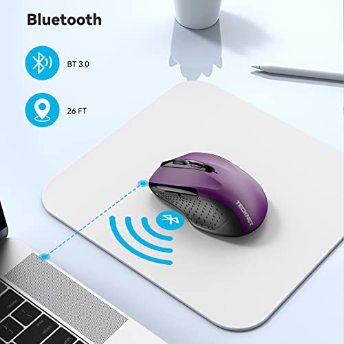 Tecknet Bluetooth Wireless Mouse, Computer Mouse With 6 Buttons, 5 Adjustable Dpi Levels, 24 Month Battery Life, Ergonomic Cordless Mouse For Laptop, Computer, Mac,Pc, Windows, Chromebook, Notebook #TOP4