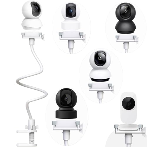 Derebir Baby Monitor Mount Stand Holder Compatible with Kasa TP-Link Tapo C200/C210/TC71/C210P2 /C220/ Kasa EC70/EC71/KC410S/KC110 Cmaera Flexible Clip Clamp Mount Adjustable Baby Monitor Camera Stand