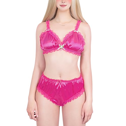 Bralette satin réglable LittleForBig ensemble lingerie unisexe doux et fluide