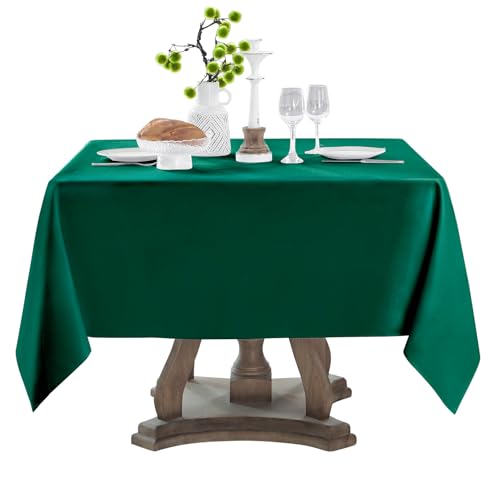 Aocoz 1 Pack Dark Green Square Tablecloths 52x52 Inch for Dining Tables
