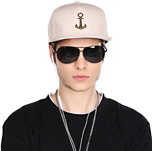 CACUSS Men's 100% Cotton Fashion Snapback Hat Adjustable Hip Hop Hat Comfy Flat Bill Brim Baseball Cap Classic Trucker Cap