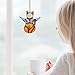 Vornetil Angel Cat Memorial Gifts for Pet Lovers, Stained Glass Window Hanging Decorations, Unique Stained Glass Light Catcher, Loss of Pet Sympathy Gift(Orange)