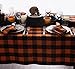 DII Buffalo Check Collection, Classic Farmhouse Tablecloth, 60 x 84, Orange & Black