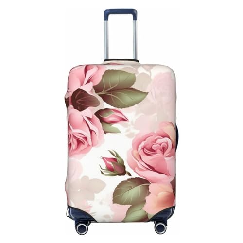 Travel Luggage Cover for Suitcase Tsa Approved, Washable Elastic Suitcase Protector, Rose Floral Suitcase Cover Anti-scratch Baggage Cover Fits 22-24 Inch Luggage Sleeve Medium