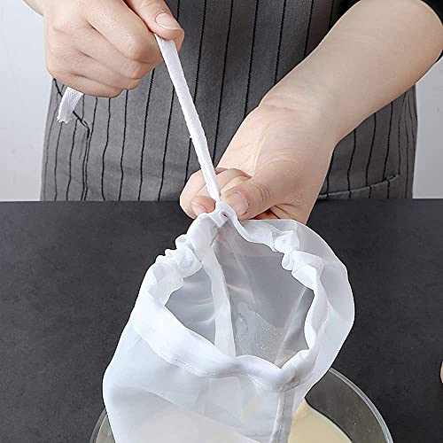Haosens HJ-GL01-200M 6 Pack - 200 Mesh Fine Mesh Strainer & Nut Milk Bags, Reusable Food Strainer thumb #4