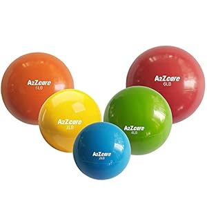 A2ZCARE Toning Ball – Weighted Toning Exercise Ball – Soft Weighted Medicine Ball for Pilates, Yoga, Physical Therapy and Fitness (Combo 5 Balls)