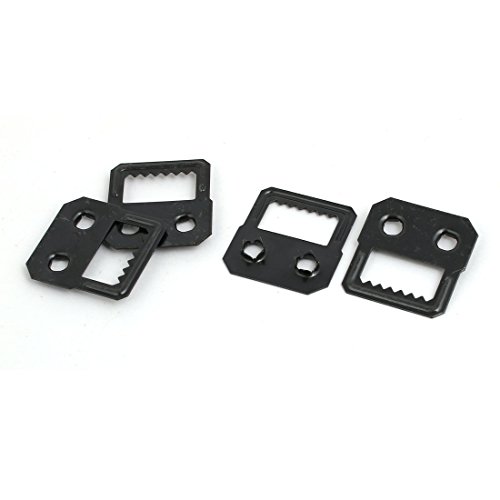 Image of uxcell Album Photo Frame Picture Metal Self Fix Sawtooth Two Holes Hanger Black 4pcs