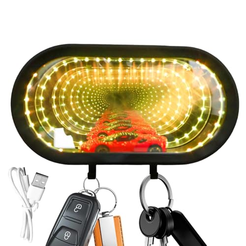 Llavero de pared para coche, con gancho LED, antideslizante, llavero de pared para garaje, para entrada, pasillo, estilo granja, idea de regalo padre