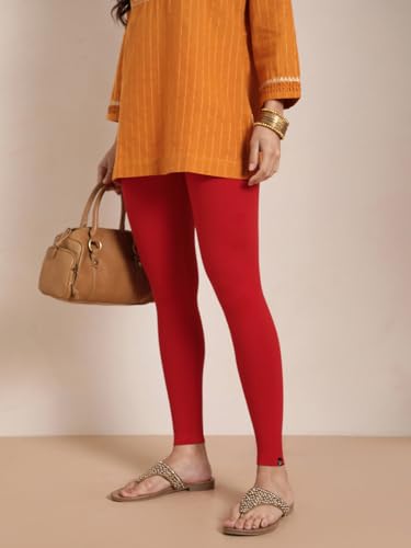 Image of TWIN BIRDS Super Stretchable Cotton Elasthane Fabric Ankle Length Leggings for Women