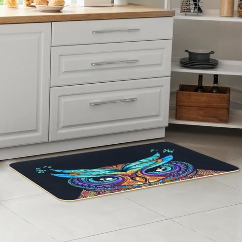 Alfombras de cocina absorbentes para pasillo y cuarto de lavado con estampado de búho 7