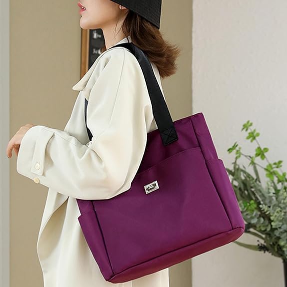 Gloryboom Shoulder Bag, Large Capacity Waterproof Multi Pocket Nylon Shoulder Bag,Casual And Versatile2