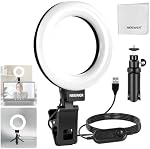 NEEWER Basics 5" Anneau de lumière avec Mini Trépied pour éclairage de conférence vidéo bureau, Clip sur kit de streaming pour moniteur Webcam Ordinateur portable Maquillage Selfies enregistrement vidéo, tenue de nettoyage, BR60