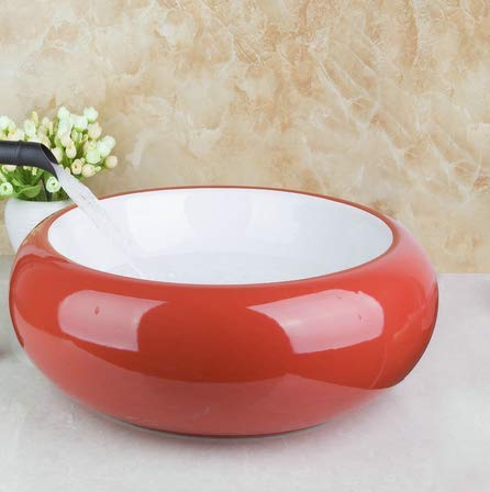 GOWE Artistic Wash Basin Countertop Hand Painting Washbasin Ceramic Sink Brass Tap Faucet Basin