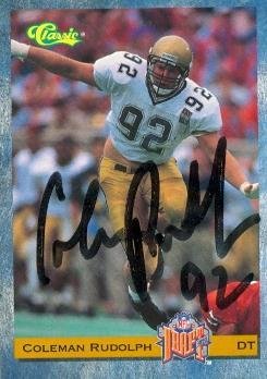Autograph Warehouse 73677 Coleman Rudolph Autographed Football Card Georgia Tech 1993 Classic No 65