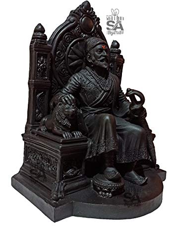 Image of S A Gifts Sai Amrut Chhatrapati Shivaji Maharaj The Legend of Maharashtra Statue (1 feet, Black)