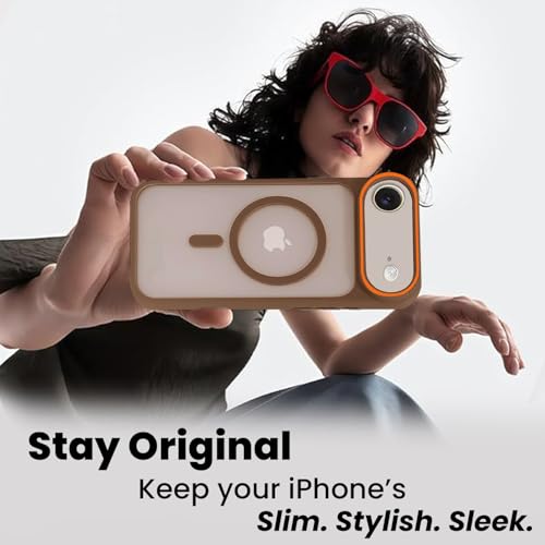 Image of AIBEX Magnetic Compatible Shockproof Case for iPhone 17 Air - Slim Protective Back Cover with Camera Lens Protection, Strong Magnetic Support, Anti-Slip Grip, Military Grade Drop Protection (Brown)