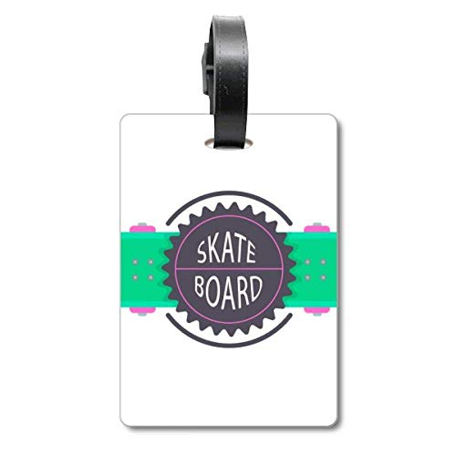 Étiquette bagage skateboard aquarelle pour sécuriser votre sac de sport en voyage