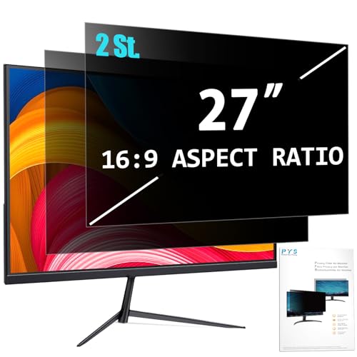 PYS 2 Stück Blickschutzfolie Monitor 27 zoll Sichtschutz für Monitor 16:9