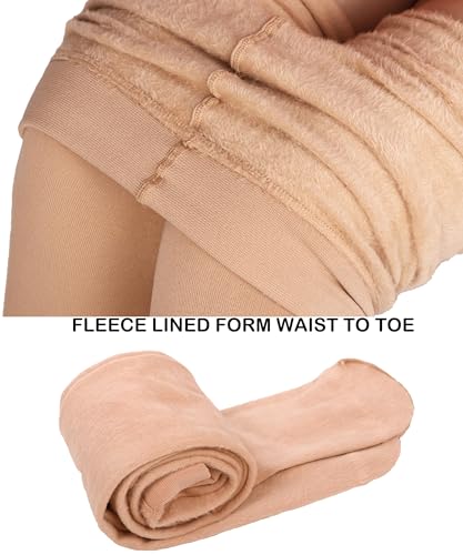 Image of CozyWow Opaque Fleece Lined Tights for Women, Soft Warm Thermal Tights for Winter