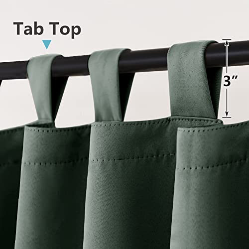 Ryb Home Green Outdoor Curtains 84 Inches Long Blackout Thermal Insulating Curtains For Patio Pergola Gazebo Pavillion Garden, W 52 X L 84, Dark Green, 1 Panel #TOP1