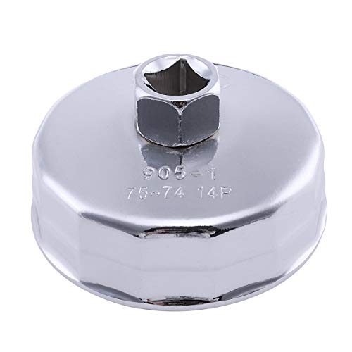 74mm 14 Flutes Oil Filter Socket Wrench Cup Cap Removal Tool for...